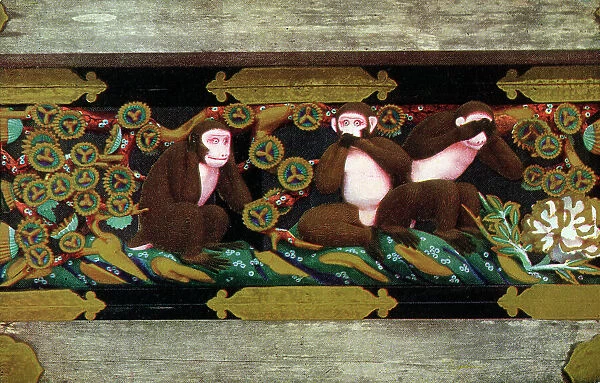Three wise monkeys at the Tosho-gu shrine in Nikko, Japan