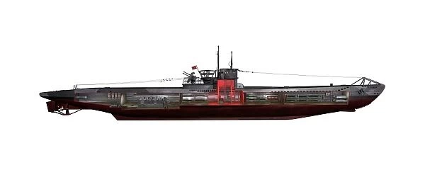 Type VIIC42 U-boat, artwork