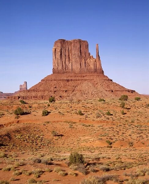 Rock formations known as The Mittens on the Navajo