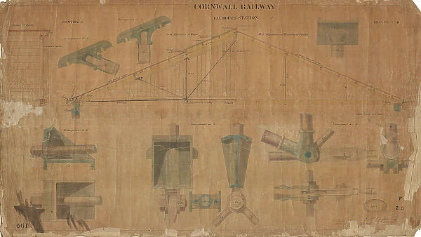 Cornwall Railway - Falmouth Station Contract Drawing No.6 - Framing of Gables