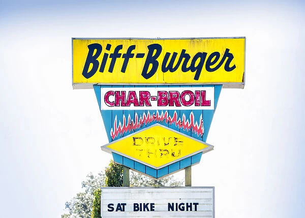 Florida, Saint Petersburg, Bif-Burger Sign, Retro 1950s Restaurant, Drive-In, Roadside