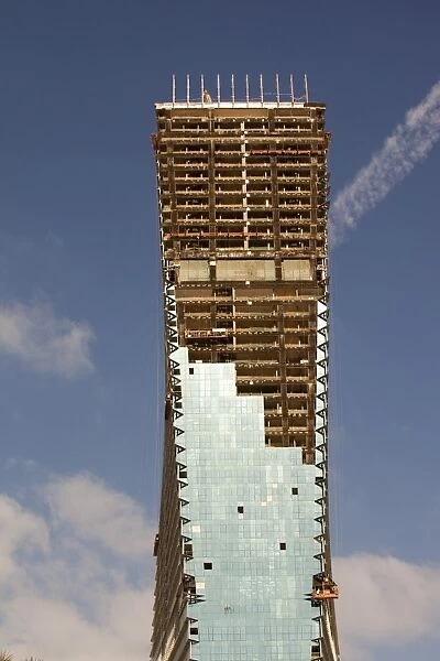 High rise tower blocks being constructed in Dubai, Middle East