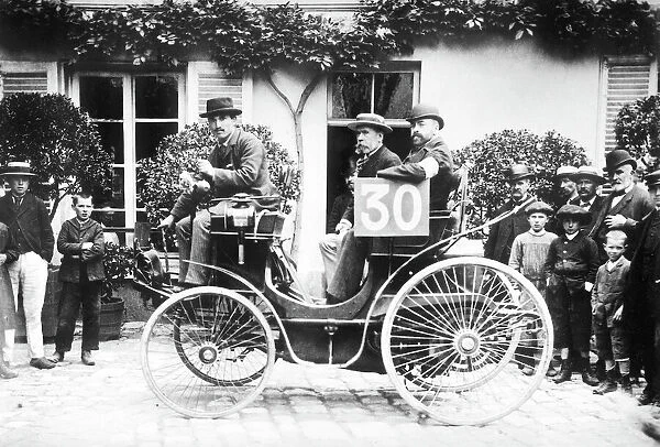 1894 Paris to Rouen race.Marchand in Peugeot