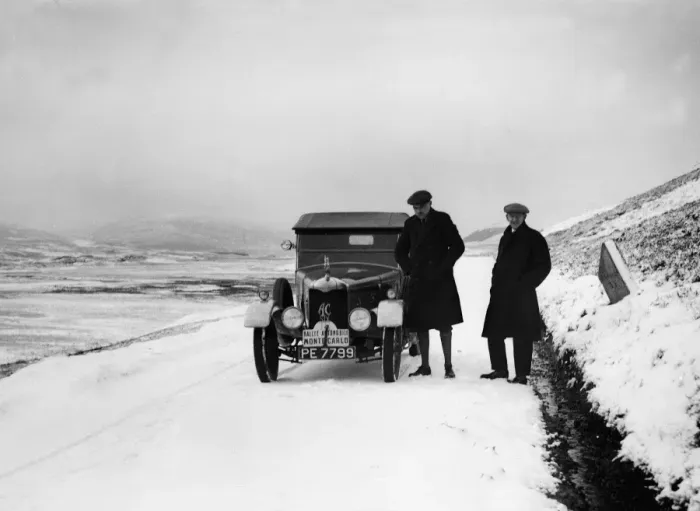 Framed Print : 1926 Monte Carlo Rally. Winner Hon V. A. Bruce and co driver Bill Brunell with their A. C Framed Print : 1926 Monte Carlo Rally. Winner Hon V. A. Bruce and co driver Bill Brunell with their A. C