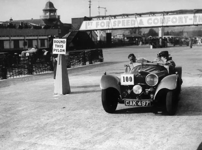 Framed Print : 1938 SS 100 in Junior Car club event at Brooklands 25th March 1939 Framed Print : 1938 SS 100 in Junior Car club event at Brooklands 25th March 1939