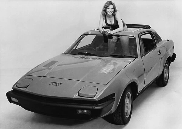 1977 Triumph TR7 with female model
