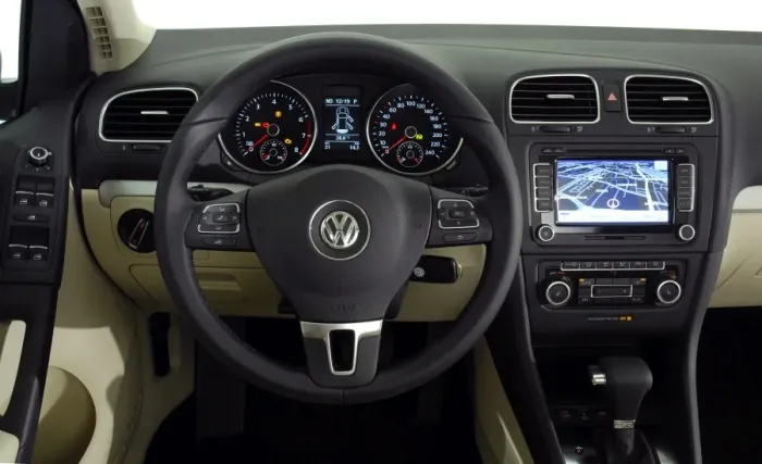 Framed Print : 2009 VW Golf Mk6 interior dashboard Framed Print : 2009 VW Golf Mk6 interior dashboard