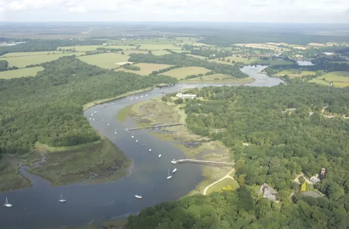 Framed Print : Beaulieu River Aerial view