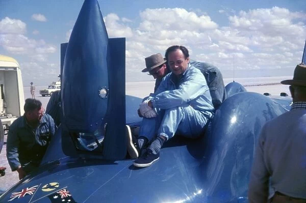Donald Campbell at Lake Eyre 1963 on Bluebird
