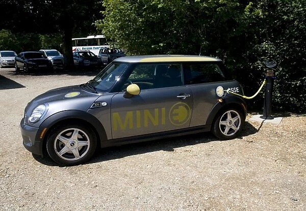 Electric Mini at battery charging point 2011