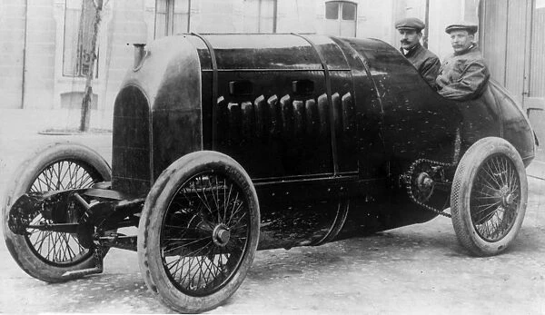 Fiat S76, Nazzaro at wheel with Fagano 1912