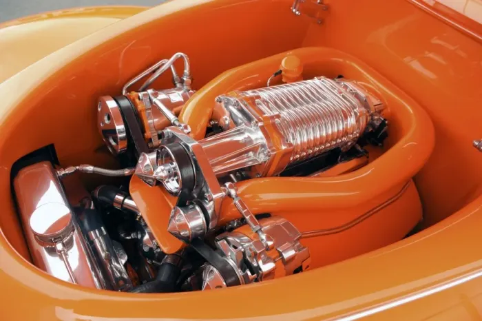 Framed Print : Ford custom orange