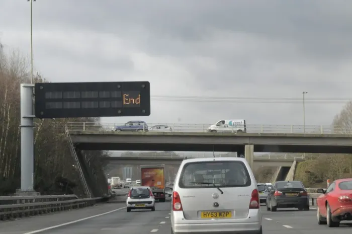 Framed Print : M27 Motorway Matrix