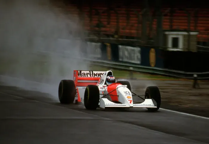 Framed Print : McLaren Peugeot MP4-9, Mika Hakkinen tyre testing at Silverstone 1994 Framed Print : McLaren Peugeot MP4-9, Mika Hakkinen tyre testing at Silverstone 1994