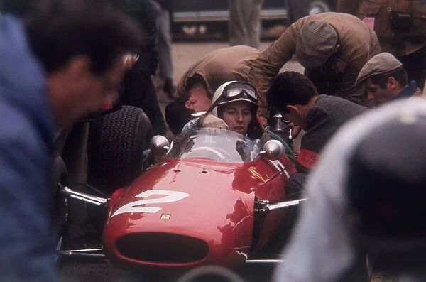 Mechanics work on John Surtees Ferrari
