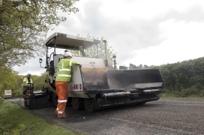 Framed Print : Road resurfacing Framed Print : Road resurfacing
