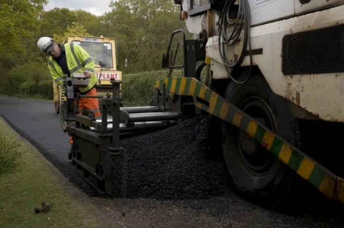 Framed Print : Road resurfacing