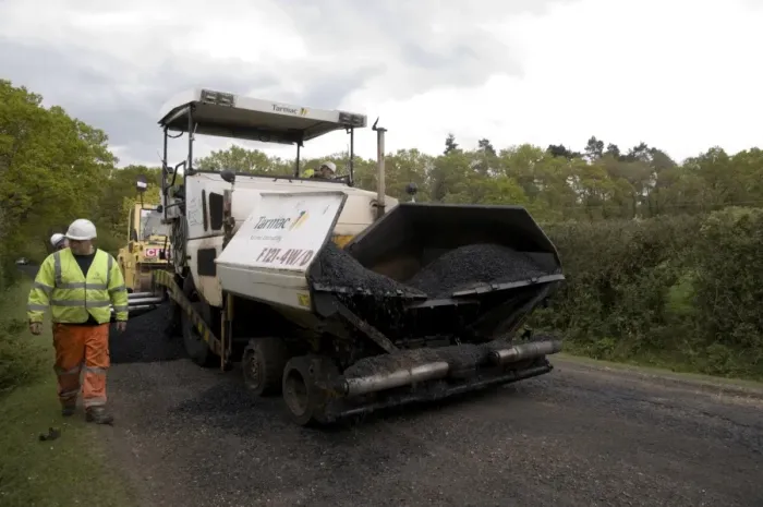 Framed Print : Road resurfacing