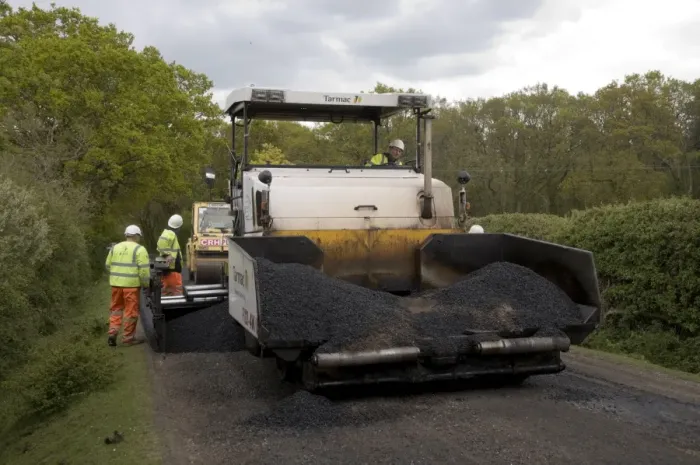 Framed Print : Road resurfacing