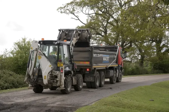 Framed Print : Road resurfacing Framed Print : Road resurfacing