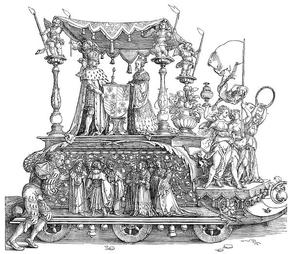 DURER: TRIUMPHAL CAR, c1518. The Small Triumphal Car or The Burgundian Marriage