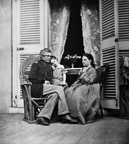EDWARD ORD (1818-1883). Edward Otho Cresap Ord. Union army officer. Photographed with his wife and daughter, c1864