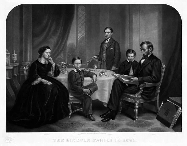 LINCOLN AND FAMILY, 1861. President Abraham Lincoln with wife Mary Todd Lincoln