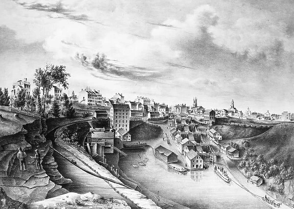 LOCKPORT, NEW YORK, 1836. View of the Upper Village of Lockport, New York
