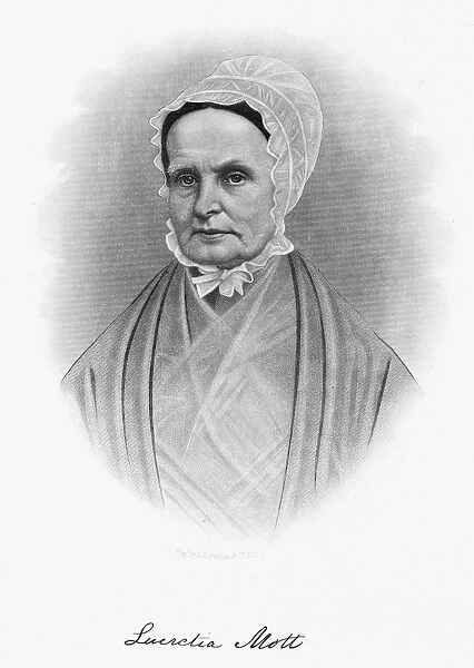 LUCRETIA COFFIN MOTT (1793-1880). American Quaker minister and woman-suffrage advocate. Line and mezzotint engraving, 19th century