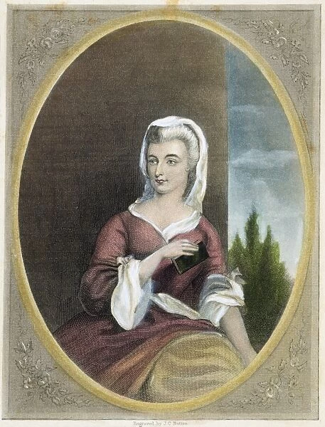 SUSANNA ANNESLEY WESLEY (1669-1742): colored American engraving, 19th century