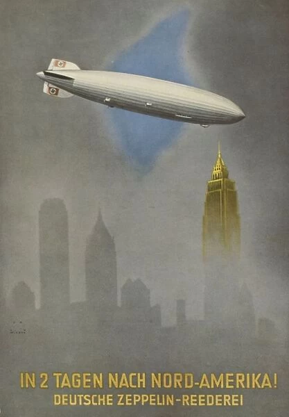 Advertisement for Zeppelin flights to America