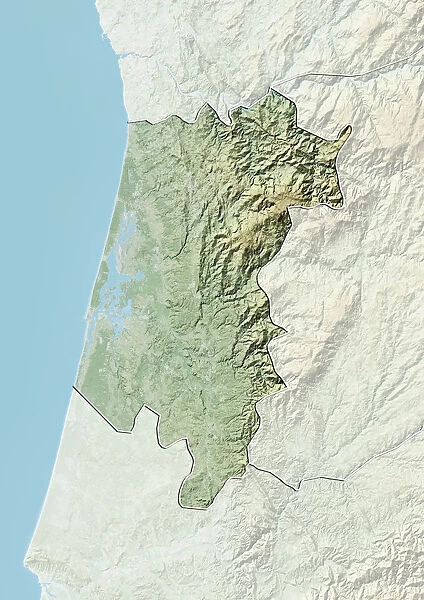District of Aveiro, Portugal, Relief Map