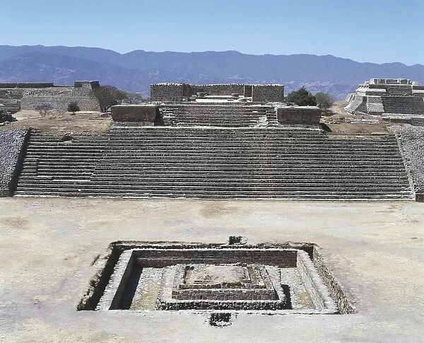 Mexico, Oaxaca State, Building H in Gran Plaza at Monte Alban archaeological site