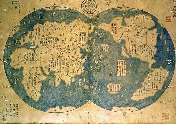 world map is believed by some to have been compiled by Zheng He. Zheng He (1371-1435)