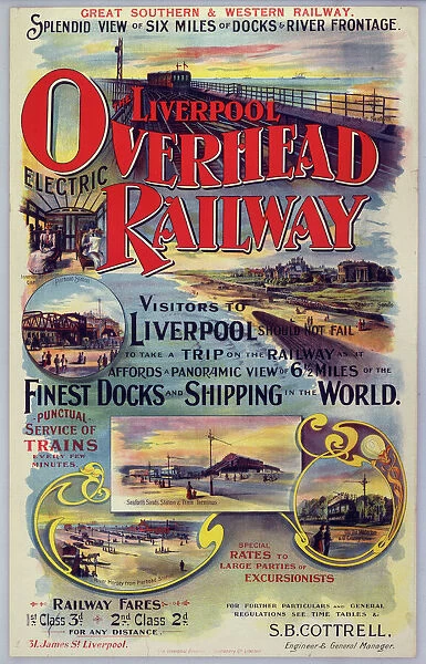 Liverpool Overhead Railway, LOER poster, c 1910