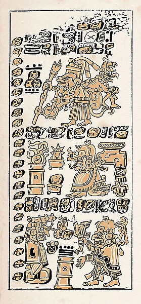 Maya Codex of Dresden page of manuscript