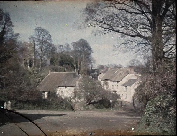 Cottages in Manaccan, Cornwall. Around 1925