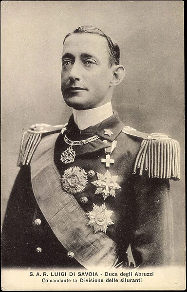 Ak S. A. R. Louis of Savoy, Duke of the Abruzzi, Commander of the Division (b  /  w photo)