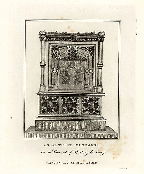 Ancient monument in the chancel of St Mary le Savoy (now the Savoy Chapel)