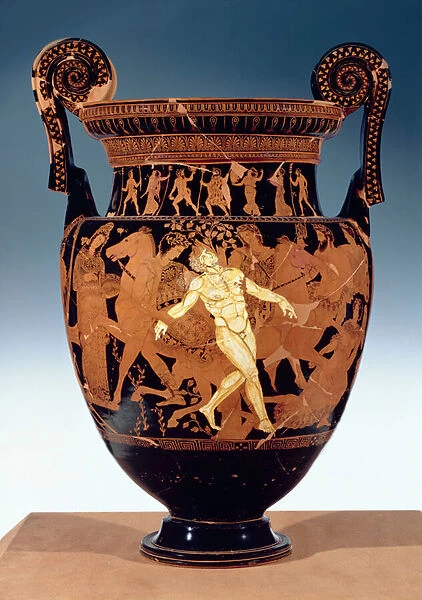 Attic red-figure volute krater depicting the death of the bronze giant
