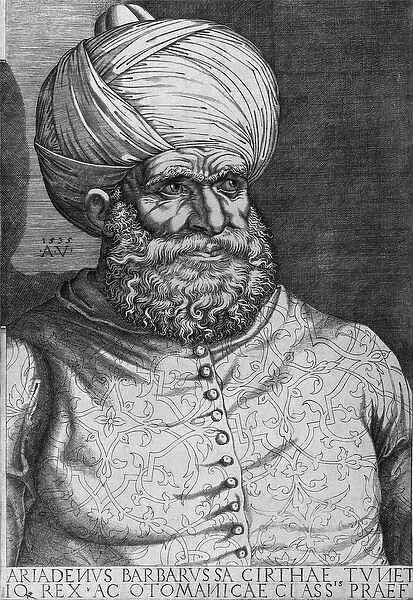 Barbarossa (Khayr ad-Din) (d. 1546) 1535 (engraving)