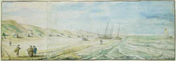 The Beach at Wijk aan Zee (w  /  c on paper)