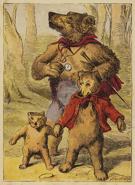 The Three Bears (coloured engraving)