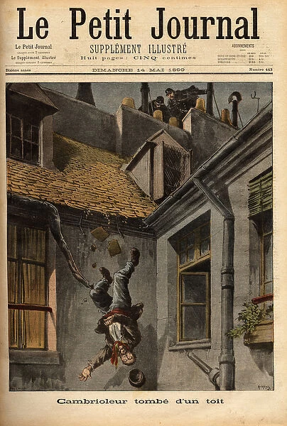 A burglar falls from the roofs of Notre Dame Street in Nazareth