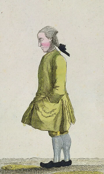 Caricature of the Chief Clerk (coloured engraving)