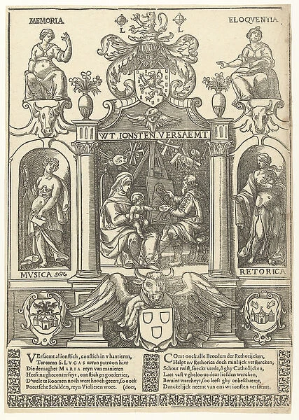 Coat of arms of the Antwerp Guild of Saint Luke, 1500-49 (print)