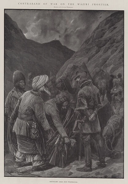 Contraband of War on the Waziri Frontier (engraving)