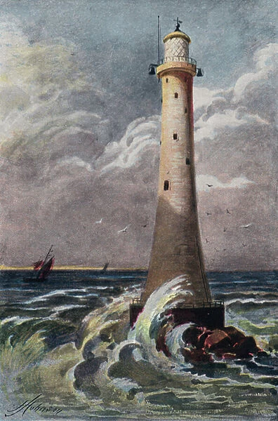 Eddystone Lighthouse (colour litho)