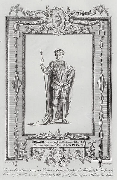 Edward, Prince of Wales, known as the Black Prince, son of King Edward III (engraving)