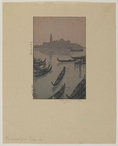 Evening in Venice, Showa era, 1928 (colour woodblock print)